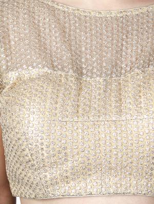 gold self design blouse - 17739793 - Standard Image - 4