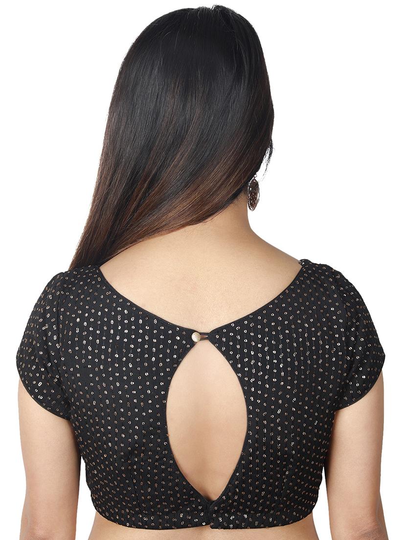black georgette embroidered blouse - 17739797 - Zoom Image - 3