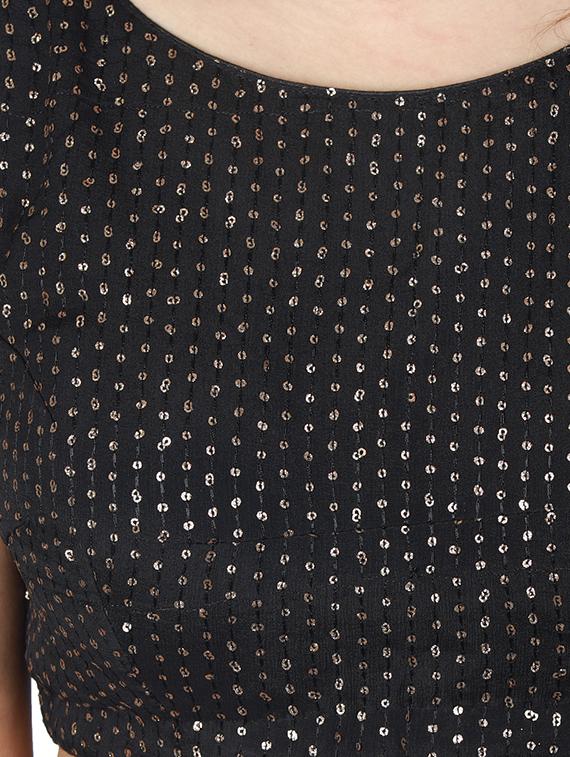 black georgette embroidered blouse - 17739797 - Zoom Image - 4