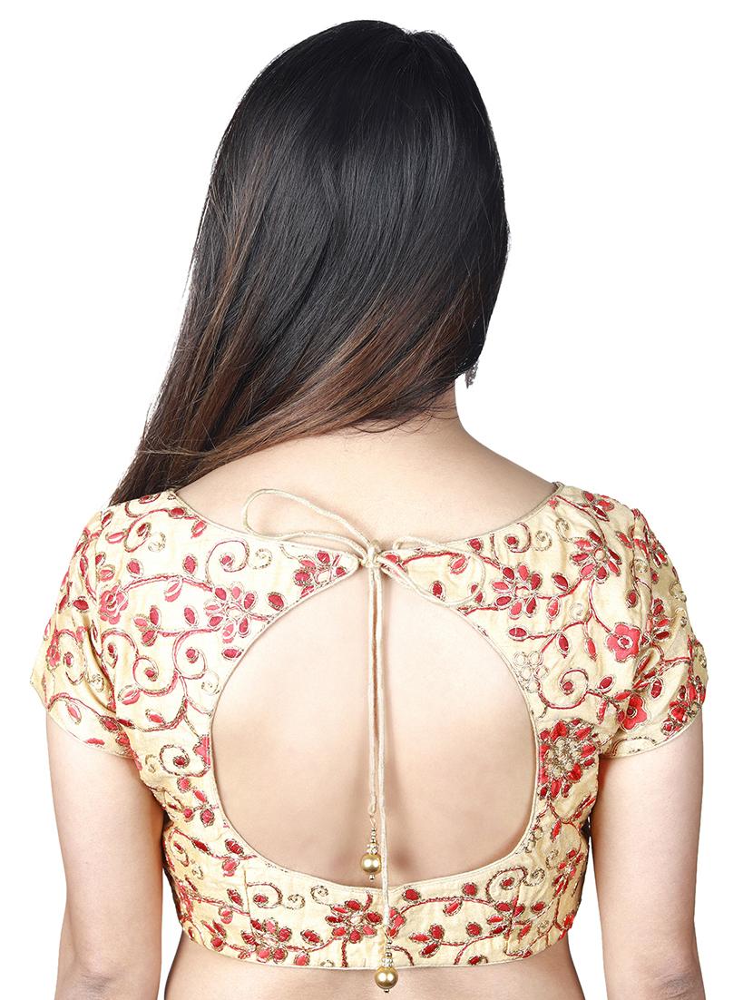 gold dupion embroidered blouse - 17739799 - Zoom Image - 3