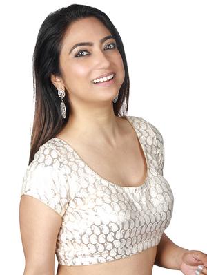 gold viscose brocade blouse - 17739800 - Standard Image - 2