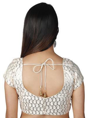 gold viscose brocade blouse - 17739800 - Standard Image - 3