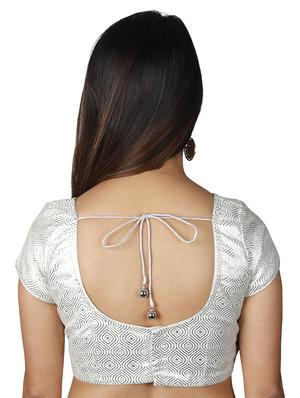 silver viscose brocade blouse - 17739801 - Standard Image - 3