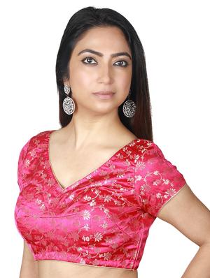 pink viscose brocade blouse - 17739805 - Standard Image - 2