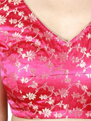pink viscose brocade blouse - 17739805 - Standard Image - 4