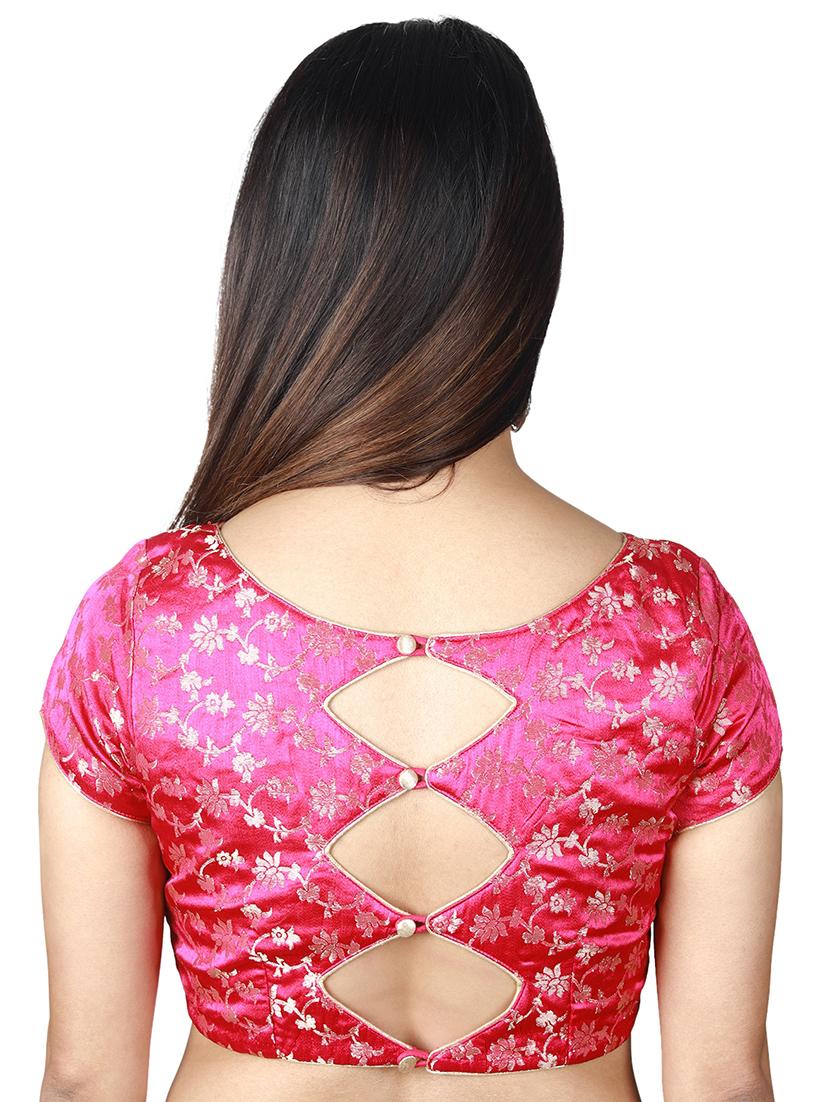 pink viscose brocade blouse - 17739805 - Zoom Image - 3