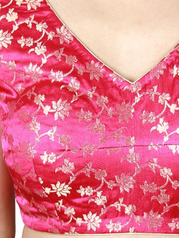 pink viscose brocade blouse - 17739805 - Zoom Image - 4
