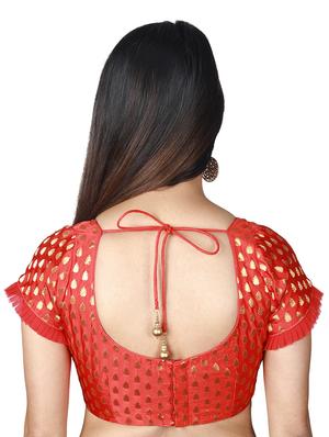 red viscose brocade blouse - 17739810 - Standard Image - 4