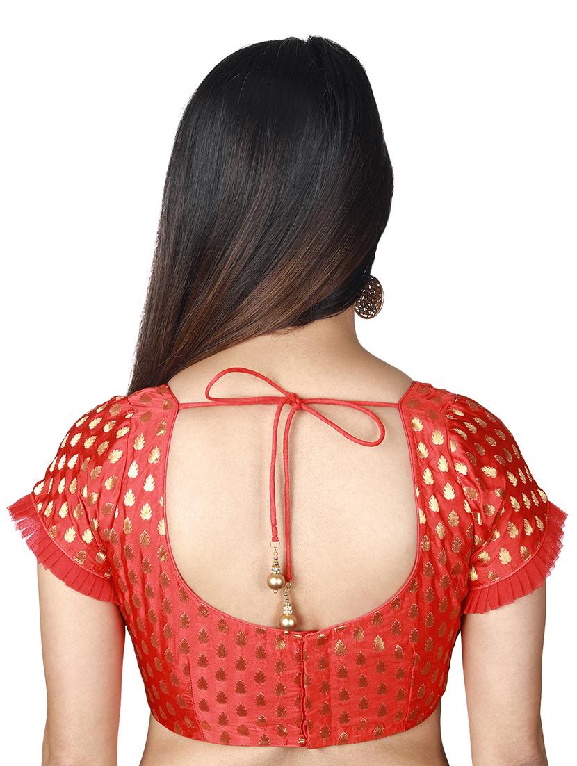 red viscose brocade blouse - 17739810 - Zoom Image - 4