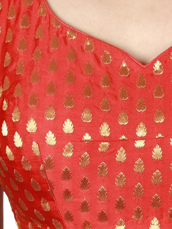 red viscose brocade blouse - 17739810 - Zoom Image - 5