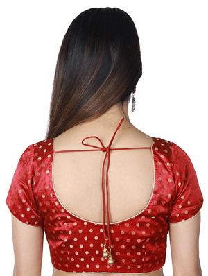 red satin brocade blouse - 17739813 - Standard Image - 3