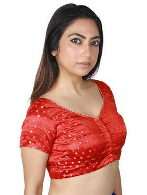 red satin brocade blouse - 17739815 - Standard Image - 2