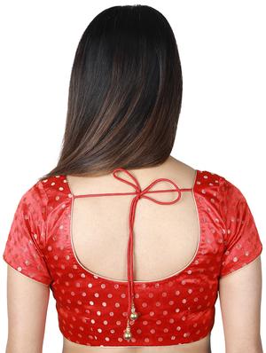 red satin brocade blouse - 17739815 - Standard Image - 3