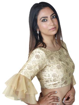 gold dupion embroidered blouse - 17739824 - Standard Image - 2