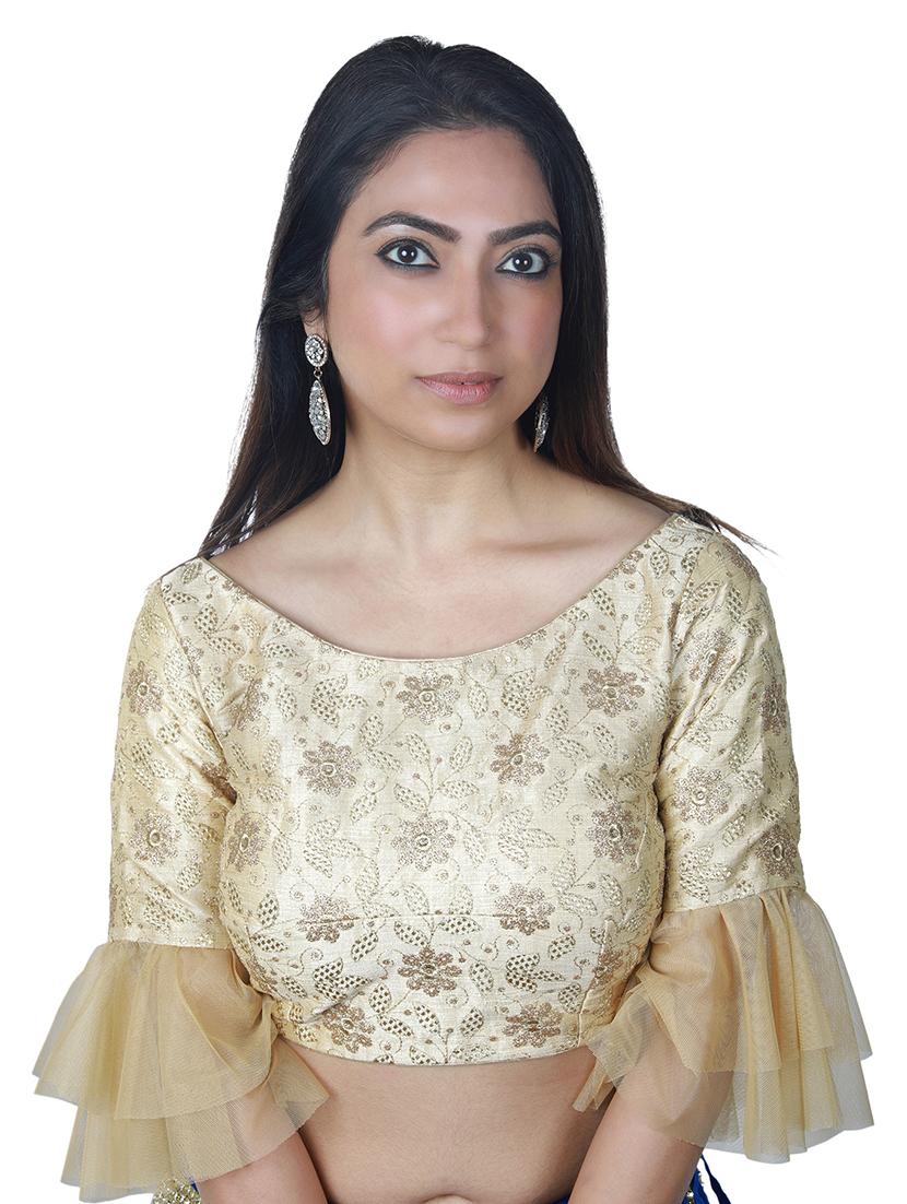 gold dupion embroidered blouse - 17739824 - Zoom Image - 1
