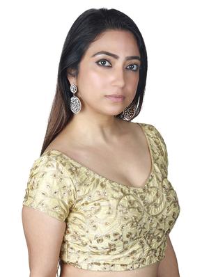 gold dupion embroidered blouse - 17739825 - Standard Image - 2
