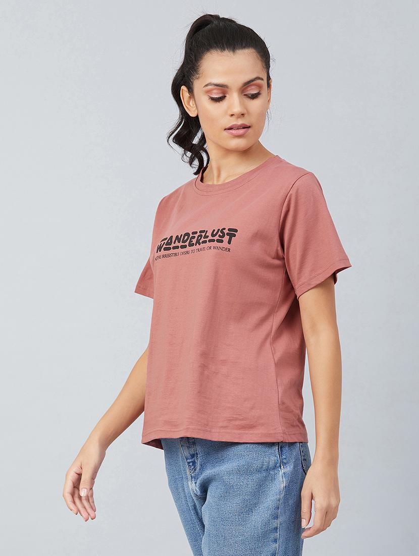 pink cotton regular tee - 17739985 - Zoom Image - 1