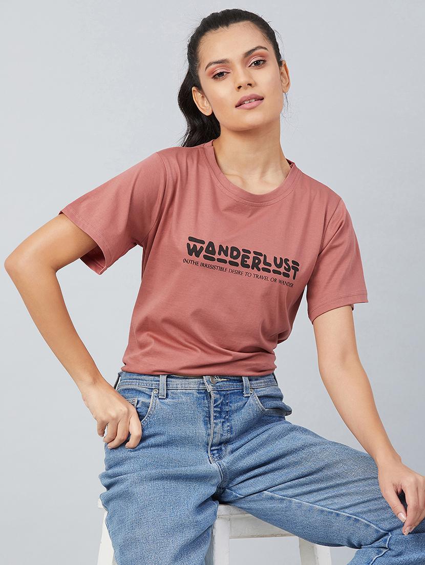 pink cotton regular tee - 17739985 - Zoom Image - 4