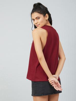 maroon cotton tank tee - 17739996 - Standard Image - 3
