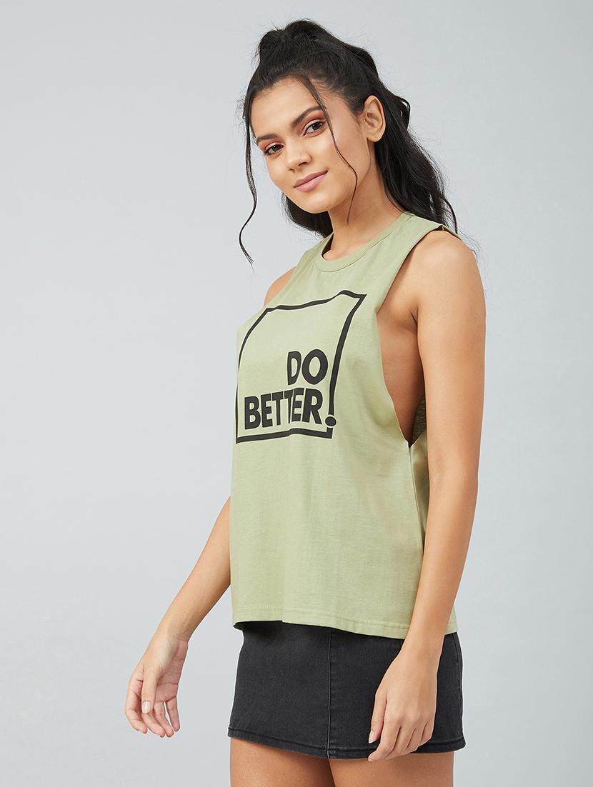 olive cotton tank tee - 17739998 - Zoom Image - 2