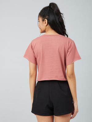 pink cotton crop tee - 17740002 - Standard Image - 3