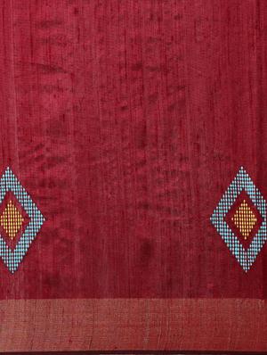 solid bhagalpuri saree with blouse - 17740329 - Standard Image - 3
