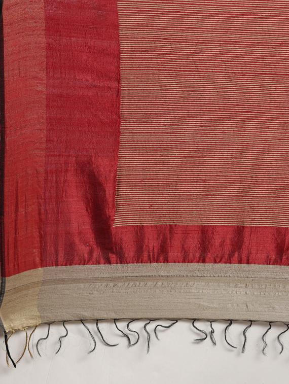 solid bhagalpuri saree with blouse - 17740330 - Zoom Image - 4