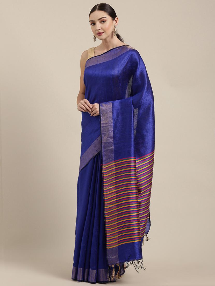 solid bhagalpuri saree with blouse - 17740334 - Zoom Image - 1