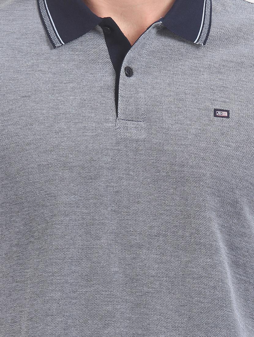 blue self design polo t-shirt - 17740705 - Zoom Image - 5