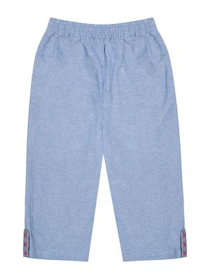 blue cotton casual trouser - 17741272 - Standard Image - 2