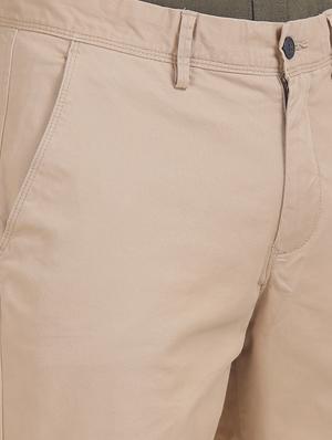 beige solid flat front casual trouser - 17741558 - Standard Image - 5