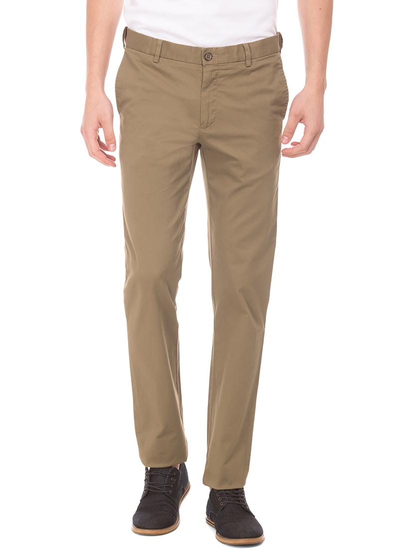 brown solid flat front casual trouser - 17741659 - Zoom Image - 1