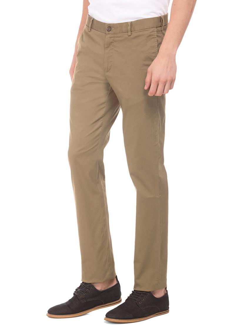 brown solid flat front casual trouser - 17741659 - Zoom Image - 2