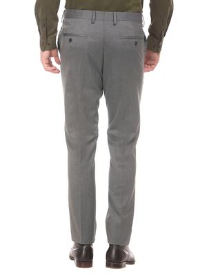 grey textured flat front formal trouser - 17741716 - Standard Image - 3