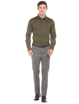 grey textured flat front formal trouser - 17741716 - Standard Image - 4