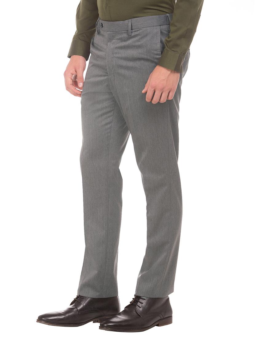 grey textured flat front formal trouser - 17741716 - Zoom Image - 2