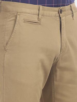 brown solid flat front casual trouser - 17741785 - Standard Image - 5