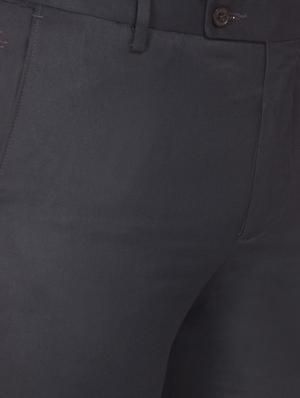 navy blue solid flat front formal trouser - 17741818 - Standard Image - 5