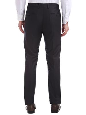 black solid flat front formal trouser - 17741822 - Standard Image - 3