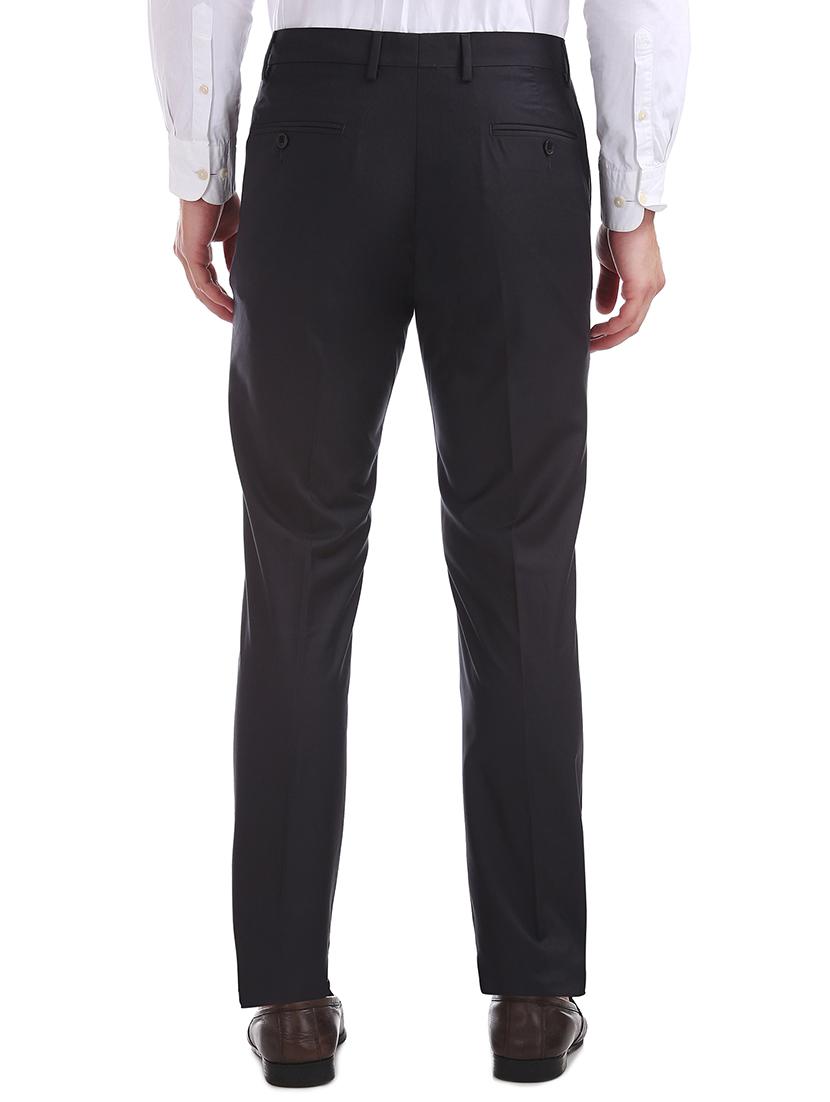 black solid flat front formal trouser - 17741822 - Zoom Image - 3