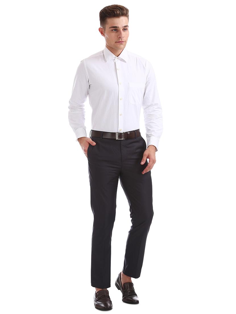 black solid flat front formal trouser - 17741822 - Zoom Image - 4