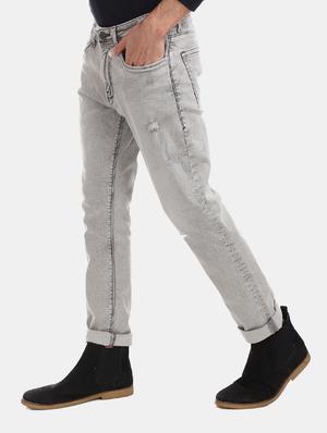grey heavy washed denim jeans - 17742410 - Standard Image - 2
