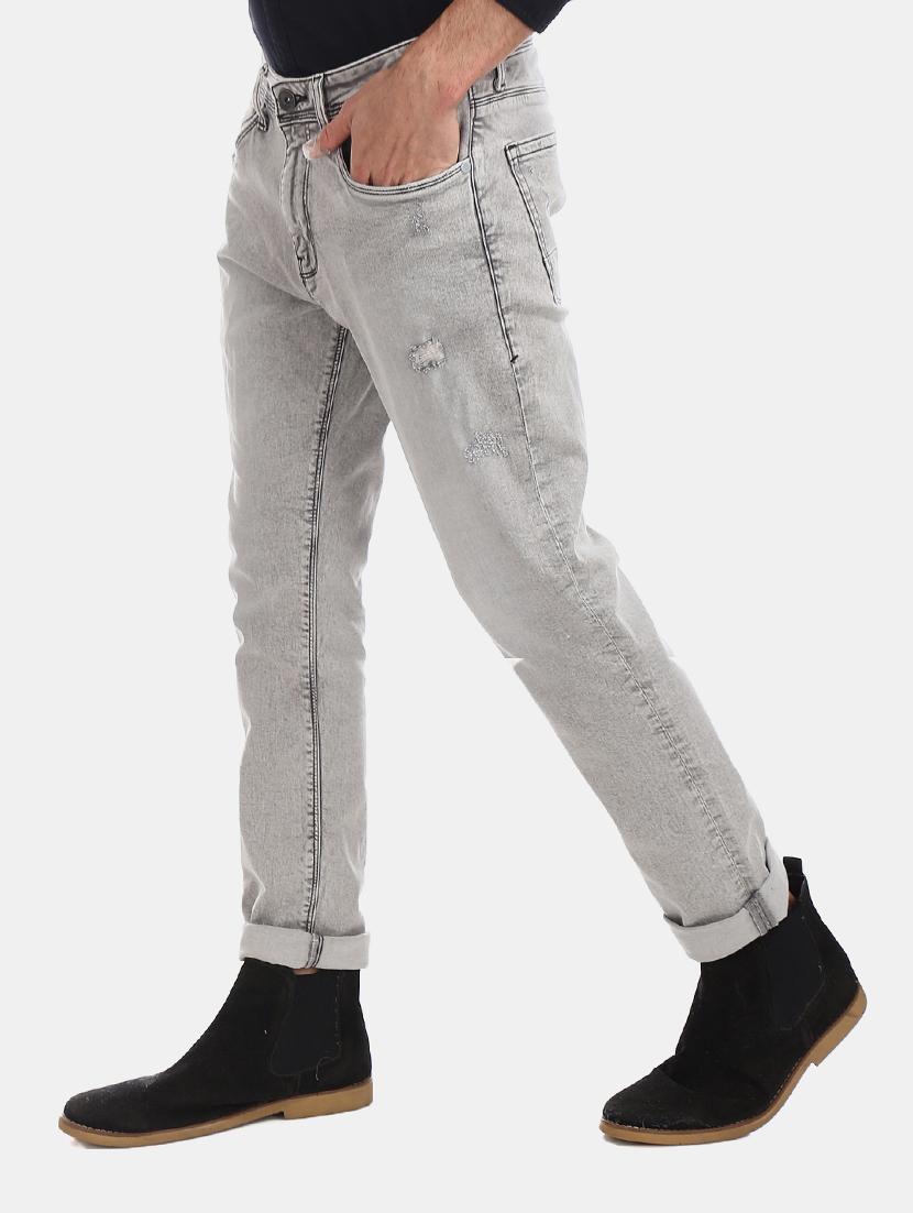 grey heavy washed denim jeans - 17742410 - Zoom Image - 2