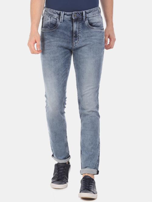blue light washed denim jeans - 17742448 - Standard Image - 1
