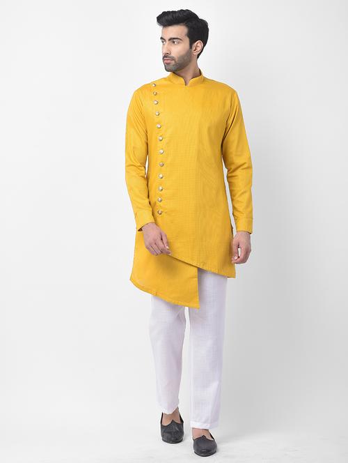 yellow kurta pyjama ethnic wear set - 17743148 - Very Small Image - 1
