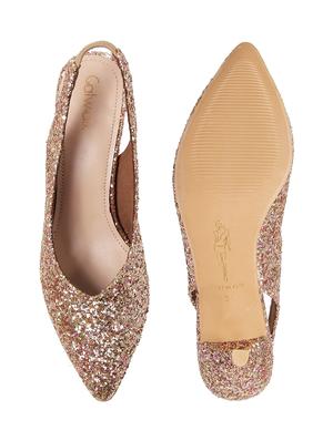 gold slip on pump - 17743282 - Standard Image - 3