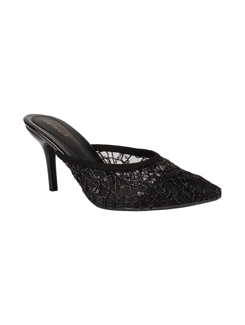 black synthetic slip on pumps - 17743303 - Zoom Image - 1