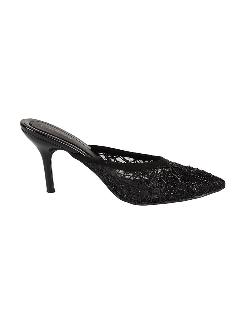 black synthetic slip on pumps - 17743303 - Zoom Image - 2