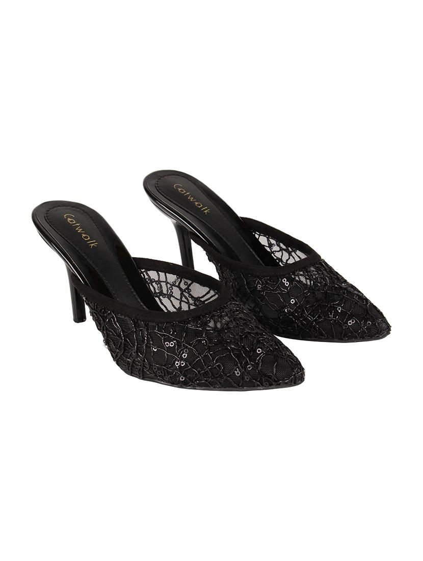 black synthetic slip on pumps - 17743303 - Zoom Image - 3