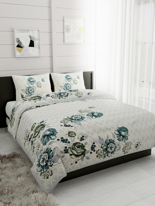 trency 150 gsm pure cotton double king size bed sheet with 2 pillow cover - 17743583 - Very Small Image - 1